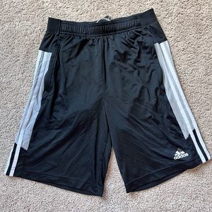 Adidas aeroready athletic black color gray white side strap shorts size XSmall